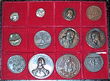 Some of the coins and medals, illustrating Peter's talk.