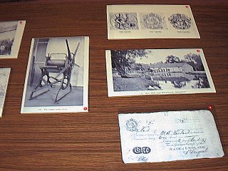 Some of the machines and one of the notes produced with watermarked paper